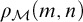 rho Subscript script upper M Baseline left parenthesis m comma n right parenthesis
