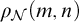 rho Subscript script upper N Baseline left parenthesis m comma n right parenthesis