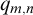 q Subscript m comma n