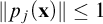 backslash l comma upper V comma e comma r t p Subscript j Baseline left parenthesis bold x right parenthesis comma r comma upper V comma e backslash r t less than or equals 1