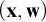 left parenthesis bold x comma bold w right parenthesis