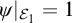 psi vertical bar Subscript upper E 1 Baseline equals 1