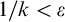 1 divided by k less than epsilon