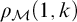 rho Subscript script upper M Baseline left parenthesis 1 comma k right parenthesis
