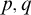 p comma q