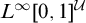 upper L Superscript infinity Baseline 0 comma 1 Superscript script upper U