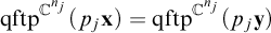 backslash operatorname q f t p Superscript upper C Super Superscript n Super Super Subscript j Baseline left parenthesis p Subscript j Baseline bold x right parenthesis equals backslash operatorname q f t p Superscript upper C Super Superscript n Super Super Subscript j Baseline left parenthesis p Subscript j Baseline bold y right parenthesis