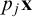 p Subscript j Baseline bold x