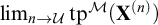 limit Underscript n right arrow script upper U Endscripts backslash operatorname t p Superscript script upper M Baseline left parenthesis upper X Superscript left parenthesis n right parenthesis Baseline right parenthesis