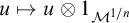 u right arrow from bar u circled times 1 Subscript upper M Sub Superscript 1 divided by n