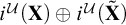 i Superscript script upper U Baseline left parenthesis bold upper X right parenthesis circled plus i Superscript script upper U Baseline left parenthesis bold upper X overtilde right parenthesis