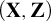 left parenthesis bold upper X comma bold upper Z right parenthesis