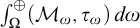 integral Superscript circled plus Baseline Underscript upper Omega Endscripts left parenthesis upper M Subscript omega Baseline comma tau Subscript omega Baseline right parenthesis d omega