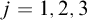 j equals 1 comma 2 comma 3