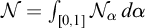 script upper N equals integral Underscript 0 comma 1 Endscripts upper N Subscript alpha Baseline d alpha
