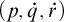 left parenthesis p comma ̇ q comma ̇ r right parenthesis