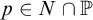 p element of upper N intersection double struck upper P