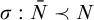 sigma colon upper N overbar precedes upper N