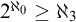 2 Superscript normal first transfinite cardinal 0 Baseline greater than or equals normal first transfinite cardinal 3
