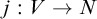 j colon upper V right arrow upper N