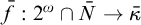 f overbar colon 2 Superscript omega Baseline intersection upper N overbar right arrow kappa overbar