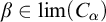 beta element of limit left parenthesis upper C Subscript alpha Baseline right parenthesis