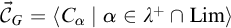 ⃑ script upper C Subscript upper G Baseline equals left angle bracket upper C Subscript alpha Baseline vertical bar alpha element of lamda Superscript plus Baseline intersection upper L i m right angle bracket