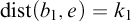 backslash operatorname d i s t left parenthesis b 1 comma e right parenthesis equals k 1