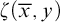 zeta left parenthesis x overbar comma y right parenthesis