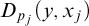 upper D Subscript p Sub Subscript j Baseline left parenthesis y comma x Subscript j Baseline right parenthesis