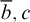 b overbar comma c