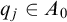 q Subscript j Baseline element of upper A 0