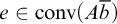 e element of backslash operatorname c o n v left parenthesis upper A b overbar right parenthesis