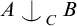 A yields B with C as a subscript.