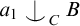 a sub 1, down harpoon with subscript c, B superscript.