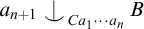a sub n plus one yields C sub a one through a sub n superscript B.