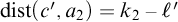 backslash operatorname d i s t left parenthesis c prime comma a 2 right parenthesis equals k 2 minus script l prime