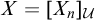 upper X equals upper X Subscript n Baseline Subscript script upper U