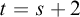 t equals s plus 2