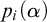 p Subscript i Baseline left parenthesis alpha right parenthesis