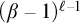 left parenthesis beta minus 1 right parenthesis Superscript script l minus 1