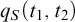 q Subscript upper S Baseline left parenthesis t 1 comma t 2 right parenthesis