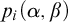 p Subscript i Baseline left parenthesis alpha comma beta right parenthesis