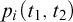 p Subscript i Baseline left parenthesis t 1 comma t 2 right parenthesis
