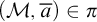 left parenthesis script upper M comma a overbar right parenthesis element of pi