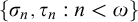 StartSet sigma Subscript n Baseline comma tau Subscript n Baseline colon n less than omega EndSet