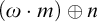 left parenthesis omega dot m right parenthesis circled plus n