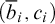 left parenthesis ModifyingAbove bar With bar b i comma c Subscript i Baseline right parenthesis