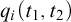 q Subscript i Baseline left parenthesis t 1 comma t 2 right parenthesis