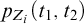 p Subscript upper Z Sub Subscript i Baseline left parenthesis t 1 comma t 2 right parenthesis